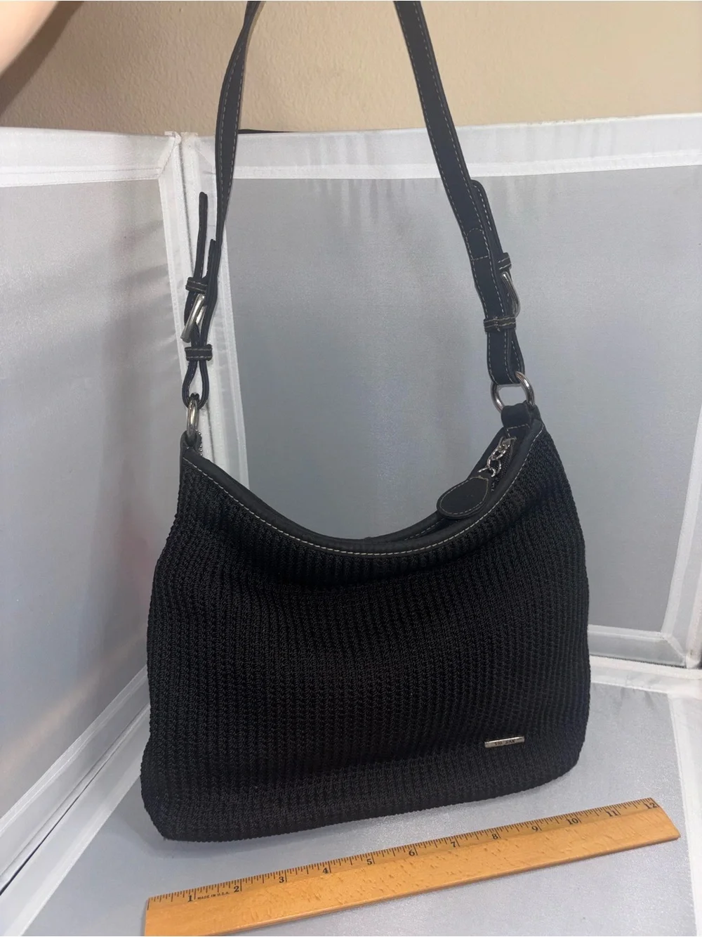 The Sak Classic Black Knit Shoulder Bag – Women